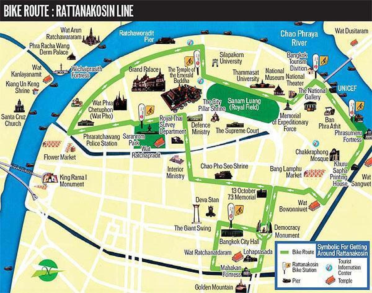 Карта велосипедных дорожек Бангкока (Крунг Тхеп)