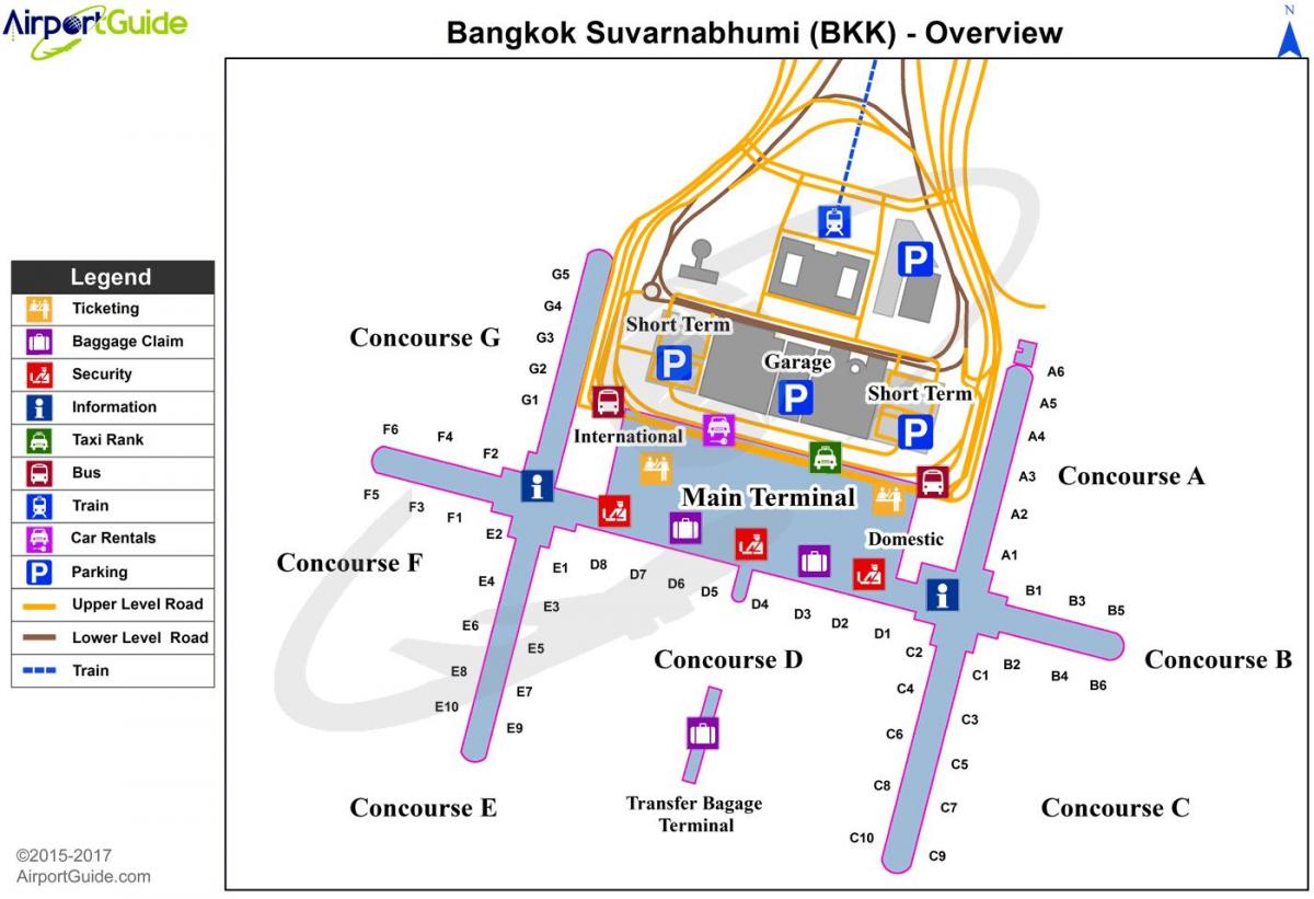 Карта терминала аэропорта Бангкока (Крунг Тхеп)