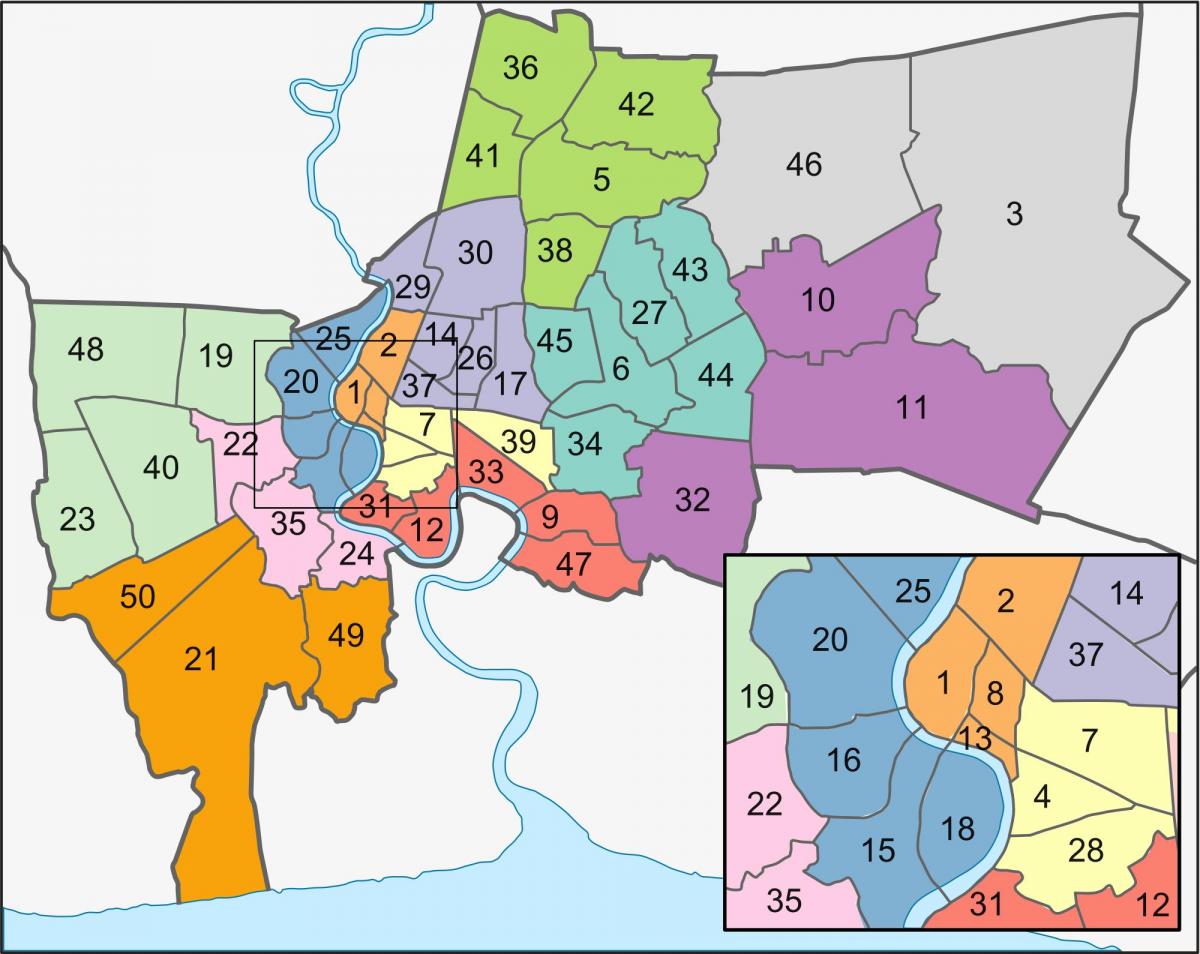 Карта почтовых индексов Бангкока (Крунг Тхеп)