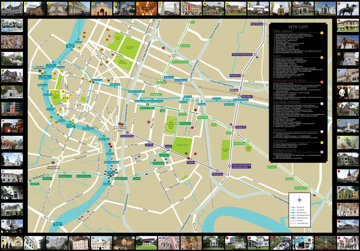 Карта достопримечательностей Бангкока (Крунг Тхеп)